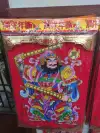 Velvet red base gold foil three-dimensional door god XL Specification image